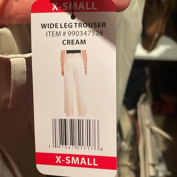 French Connection Wide Leg Trousers Size XS New Cream Ivory - Picture 4 of 4